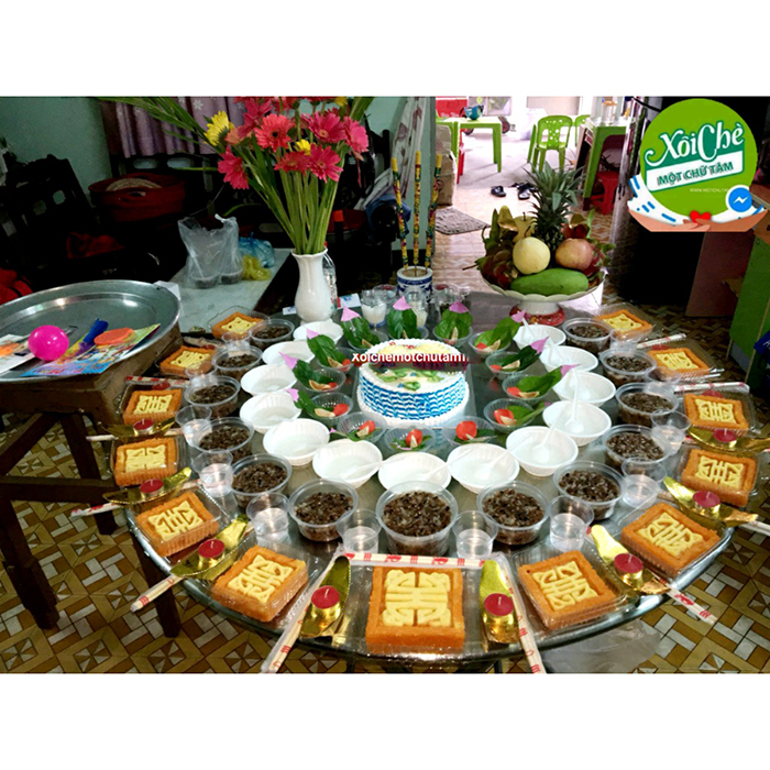 Mâm cúng thôi nôi bé trai